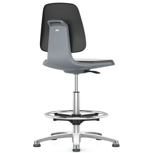 Sedia da officina Labsit tessuto alluminio - Antracite,