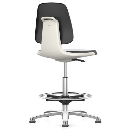 Sedia da officina Labsit tessuto alluminio - Bianco,