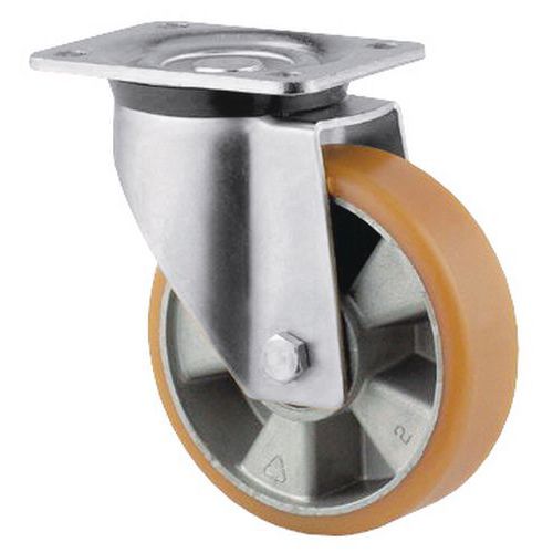 Rotella girevole con battistrada in poliuretano Portata: 280 kg a tot.:130 mm,