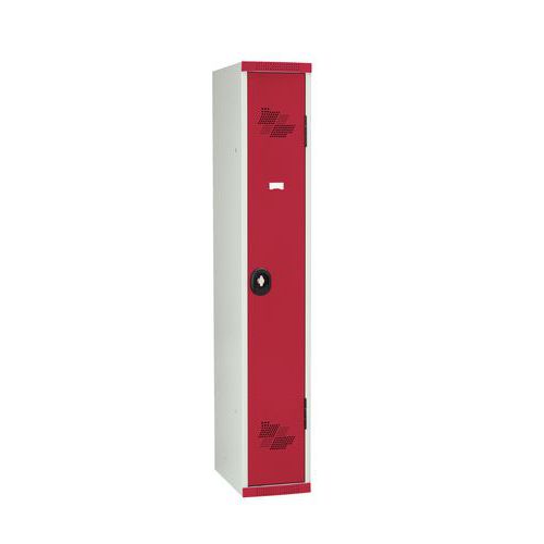 Armadietto 1 colonna/1 scomparto 1800x300x500 con lucchetto rosso,