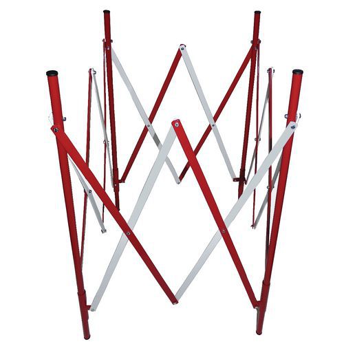 Barriera da cantiere estendibile quadrata, bianca e rossa,