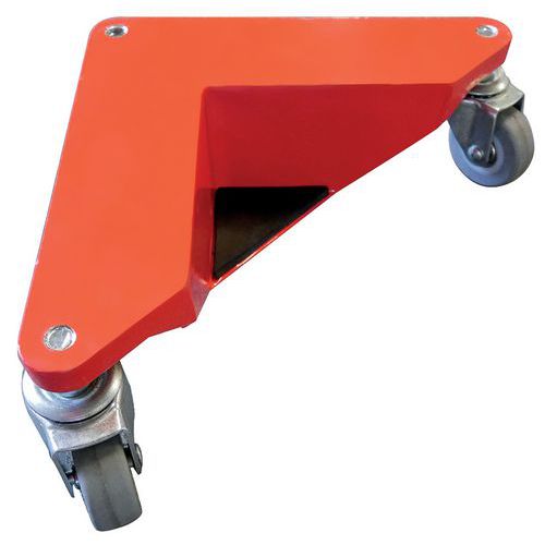 Set di 4 carrellini angolari 400 kg, supporto ridotto,