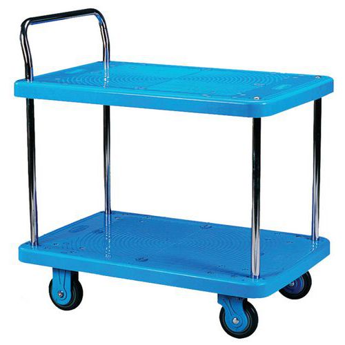Carrello in plastica a 2 ripiani - Portata 200 kg,