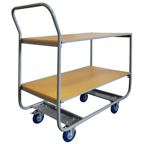 Carrello 200 kg ripiani in legno 850x430 mm,