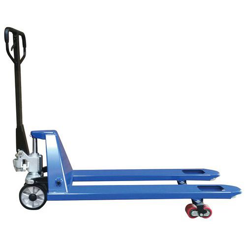 Transpallet Premium manuale 2500 kg blu + etichetta,