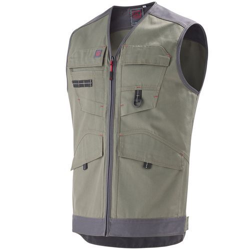 Gilet da lavoro Trowel kaki/grigio T1,