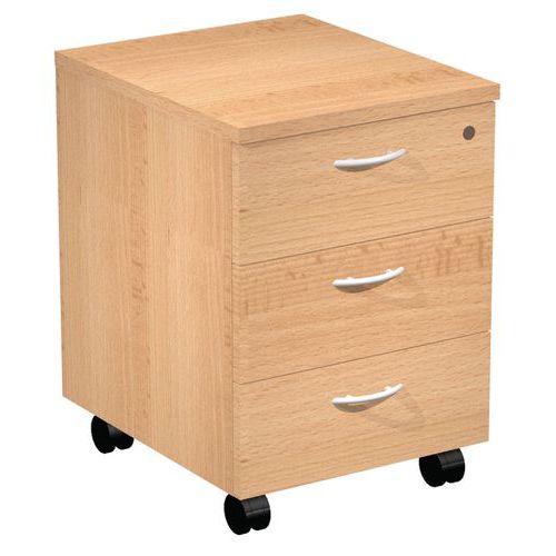 Cassettiera mobile Solo 3 cassetti faggio,