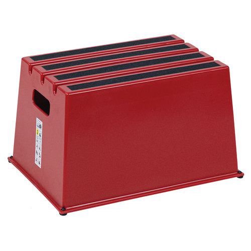 Scaletta antiscivolo - 1 gradino - rossa - Manutan,