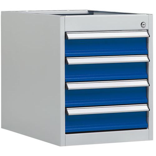 Cassettiera H400Mm 4Cassetti (4X100) Grigio/Blu,