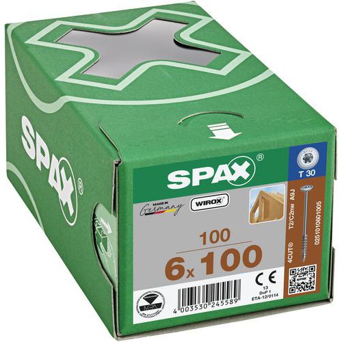 Viti a testa piana filettatura parziale T-Star Plus Wirox 6X100,