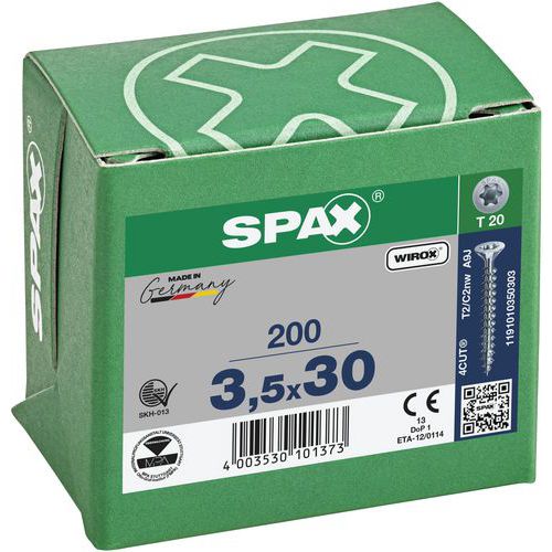 200 viti a testa svasata incasso T-Star Plus f. totale Ø 3,5x30,