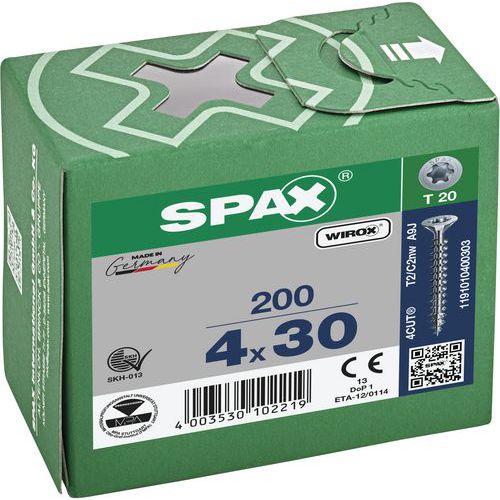 200 viti a testa svasata incasso T-Star Plus f. totale Ø 4x30,