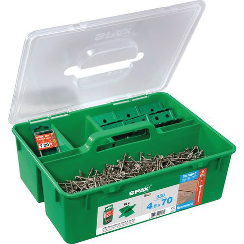 Kit di fissaggio da copertura in legno resinoso Ø 4,5X70,