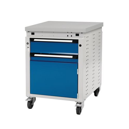 Carrello mobile larghezza 605 - 1 cassetto 1 anta laminata,