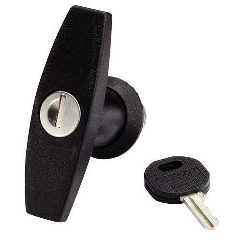 Maniglia A T Poliammide Nera Con Cilindro 1242,