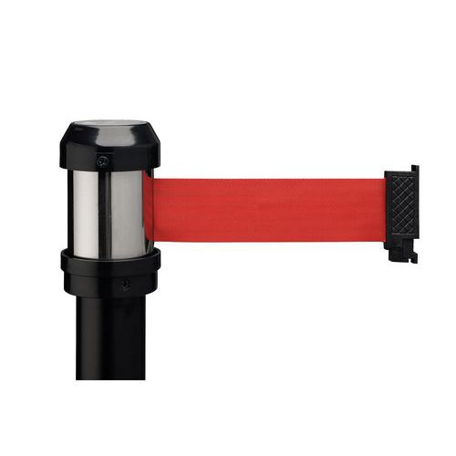 Paletto nero con nastro rosso da 2 m,