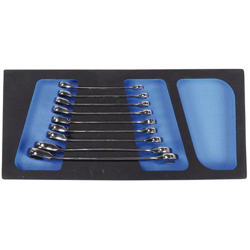 Modulo 1/3 con 9 chiavi miste a cricchetto - Manutan,