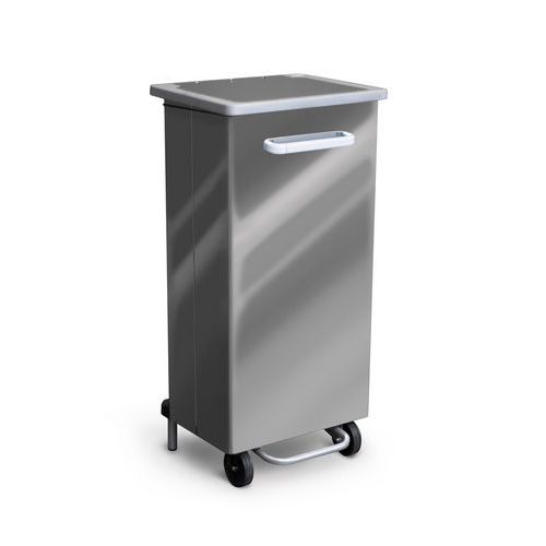 Contenitore per raccolta rifiuti a pedale 110 LT inox,