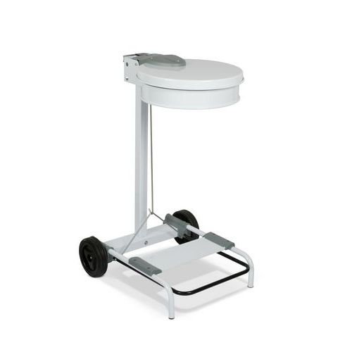 Reggisacco 110 LT a pedale con coperchio bianco,