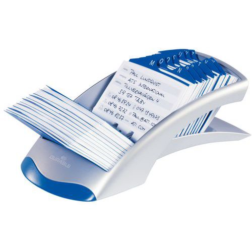 Portabigliettini lineare Visifix Desk grigio argento/blu,