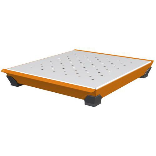 Vasca di raccolta da laboratorio in acciaio con griglia - 5L,