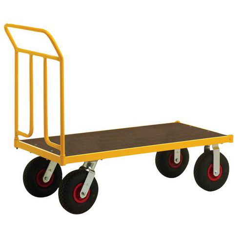 Carrello 1 sponda giallo 1250x 650x1090mm Port ata 400Kg,