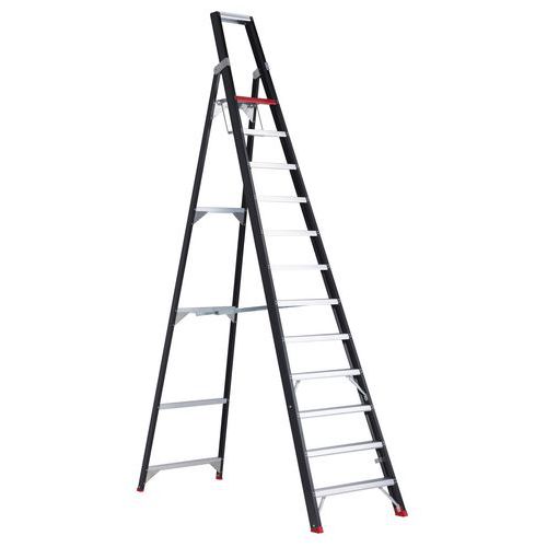 Scaletta pieghevole A 2,80 m - 11 gradini + 1 piattaforma,