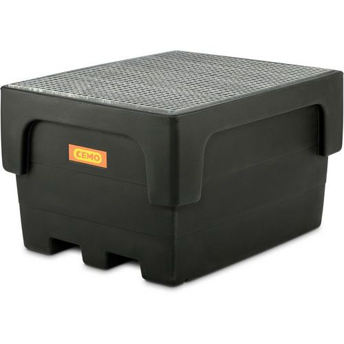 Vasca di raccolta per 1 IBC con griglia in acciaio - 1100L,