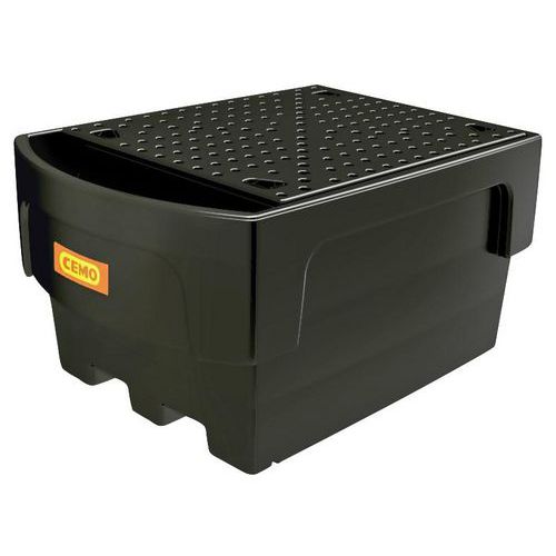 Vasca di raccolta 1 IBC con raccoglitore+griglia PE - 1100L,