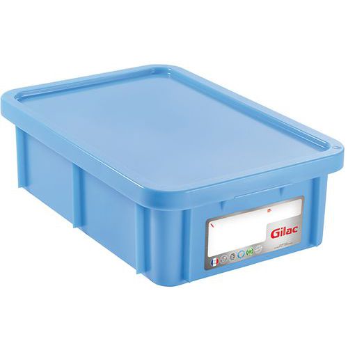 HACCP Contenitore rettangolare da 25 litri con coperchio - GILAC -blu,