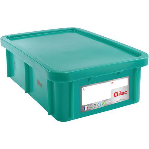 HACCP Contenitore rettangolare da 25 litri con coperchio - GILAC verde,