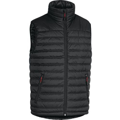 Gilet piumino poliammide ripstop spalmato in pu - Nero-Rosso -  Taglia : L,
