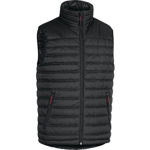 Gilet piumino poliammide ripstop spalmato in pu - Nero-Rosso -  Taglia : S,