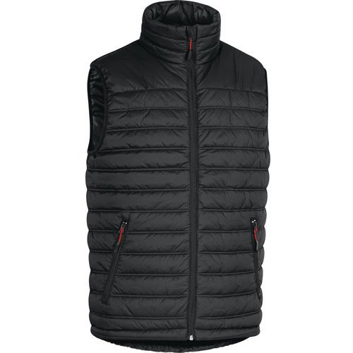 Gilet piumino poliammide ripstop spalmato in pu - Nero-Rosso -  Taglia : M,