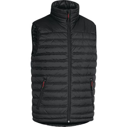 Gilet piumino poliammide ripstop spalmato in pu - Nero-Rosso -  Taglia : XL,
