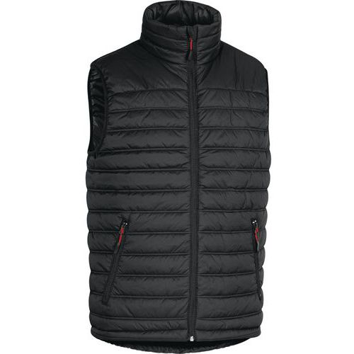 Gilet piumino poliammide ripstop spalmato in pu - Nero-Rosso -  Taglia : XXL,