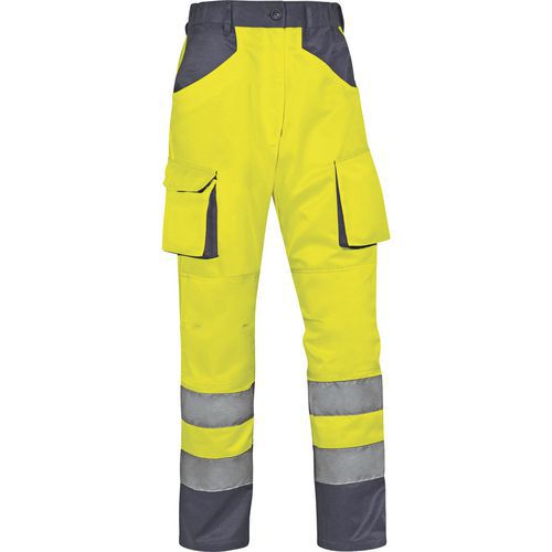 Pantaloni da lavoro alta visibilità mach2 in cotone / poliestere - Giallo fluo-Grigio -  Taglia : XXL,