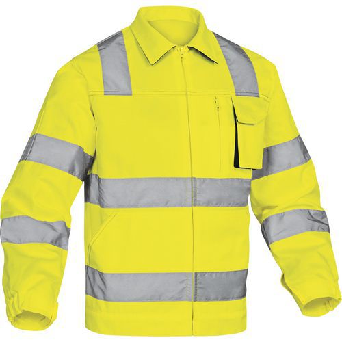 Giacca da lavoro alta visibilità mach2 in cotone / poliestere - Giallo fluo-Grigio -  Taglia : XL,