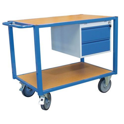 Carrello a 2 ripiani e 2 cassetti - Portata 500 kg - Fimm,