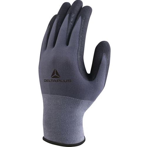 Guanti tricot poliammide spandez - palmo nitrile/pu + spuntoni - Grigio-Nero -  Taglia : 07,