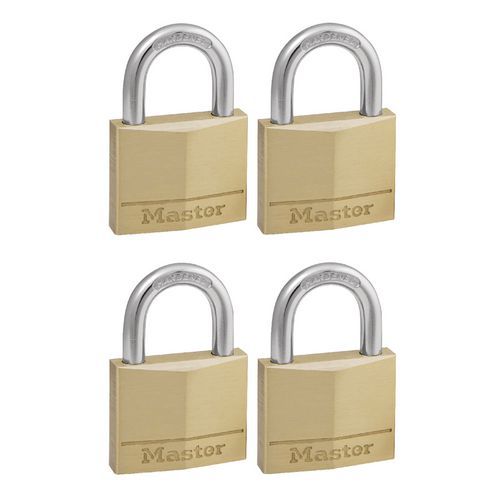 4 lucchetti a chiavi uguali, archetto in acciaio temprato  -,