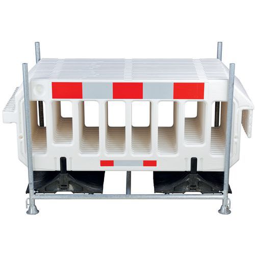 set completo: rack trasporto e stoccaggio 15 barriere bianco,