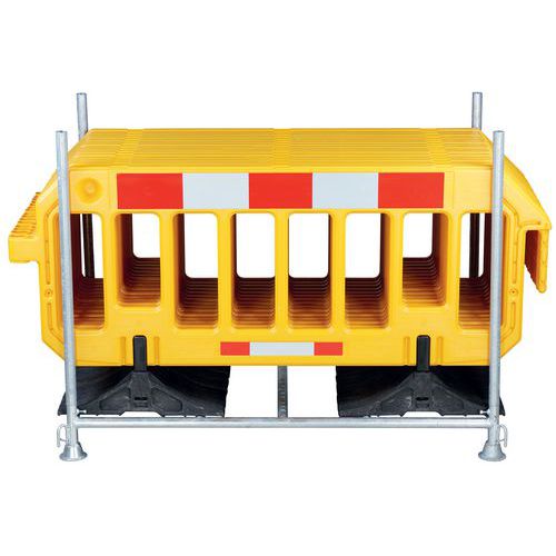 set completo: rack trasporto e stoccaggio 15 barriere giallo,