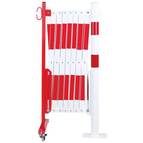 barriera allungabile rosso-bianco 4m paletto Ø60mm,