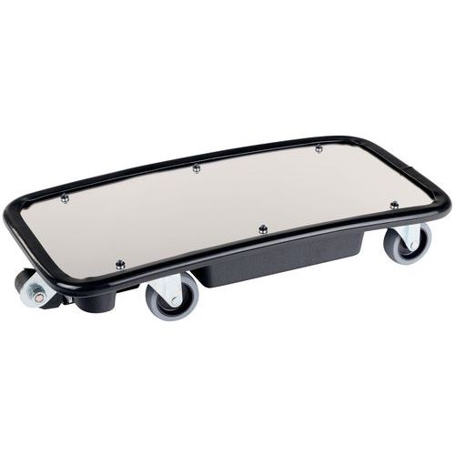 specchio per ispezione 20x40 cm con rotelle e luce,