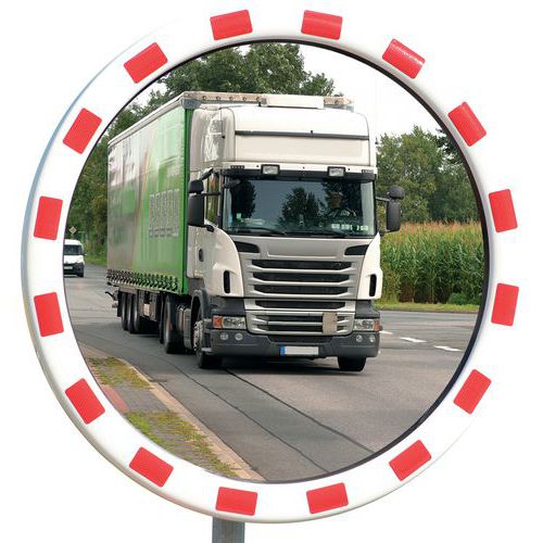 specchio in acrilico Ø60cm fissaggio 4 punti paletto, muro,