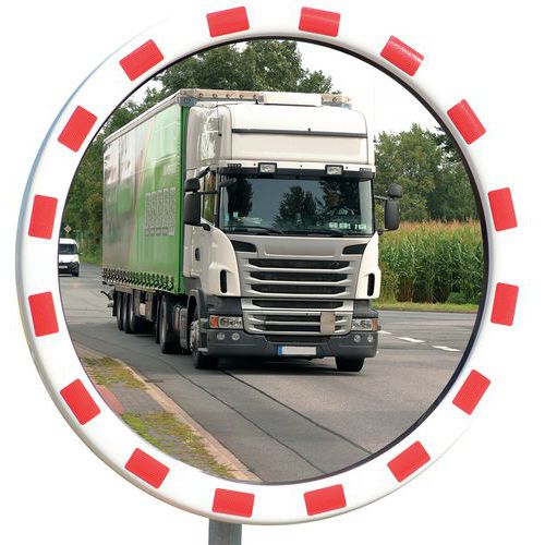 specchio stradale Ø60cm inox fissaggio a 4 punti,