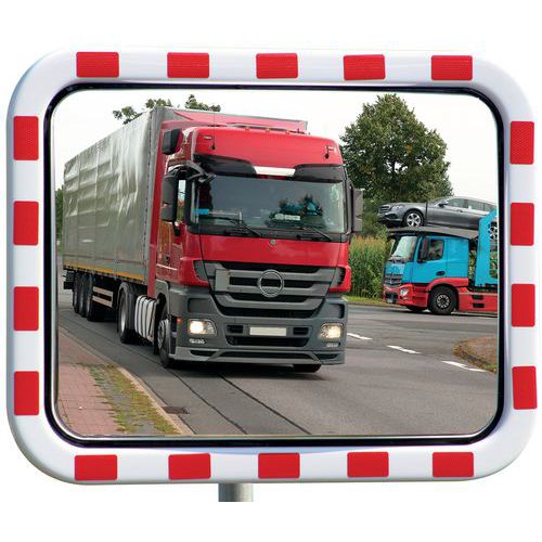 specchio stradale 40x60cm policarbonato fissaggio a 4 punti,