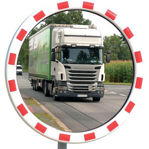 specchio stradale Ø60cm policarbonato fissaggio 4 punti,