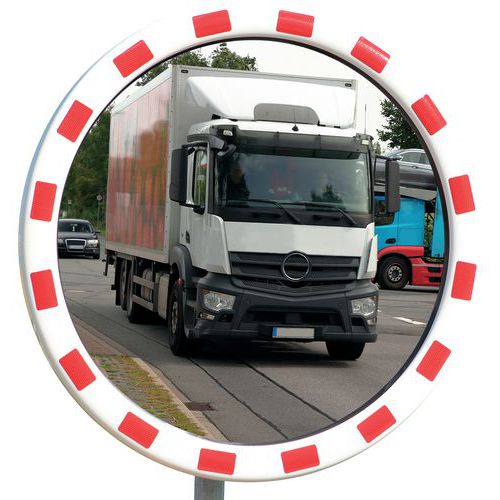 specchio stradale Ø80cm policarbonato fissaggio 4 punti,